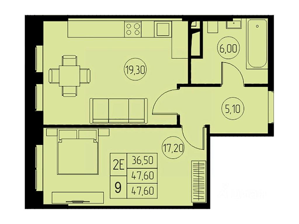 1-BD Apartment Sale, 47.6平方米 at 31 kvartal, Naberezhnaya ulitsa, Pushkino, Moscow Region, Russia #1 1-BD Apartment Sale, 47.6平方米 at 31 kvartal, Naberezhnaya ulitsa, Pushkino, Moscow Region, Russia #1