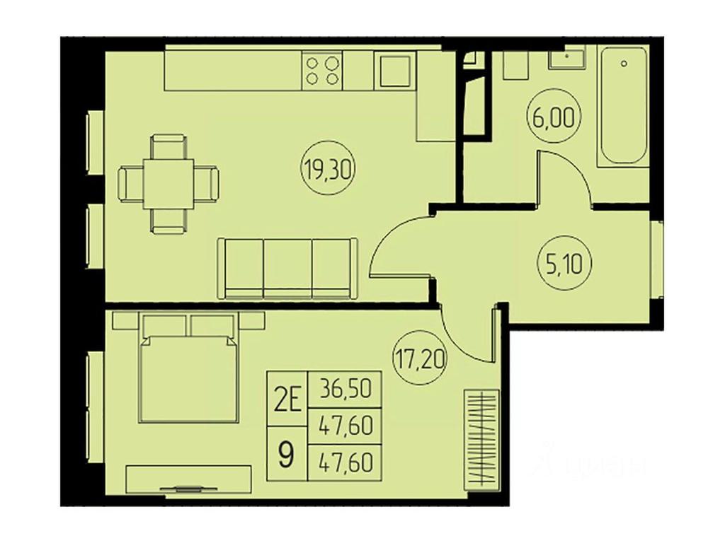 1-BD Apartment Sale, 47.6平方米 at 31 kvartal, Naberezhnaya ulitsa, Pushkino, Moscow Region, Russia #1 1-BD Apartment Sale, 47.6平方米 at 31 kvartal, Naberezhnaya ulitsa, Pushkino, Moscow Region, Russia #1