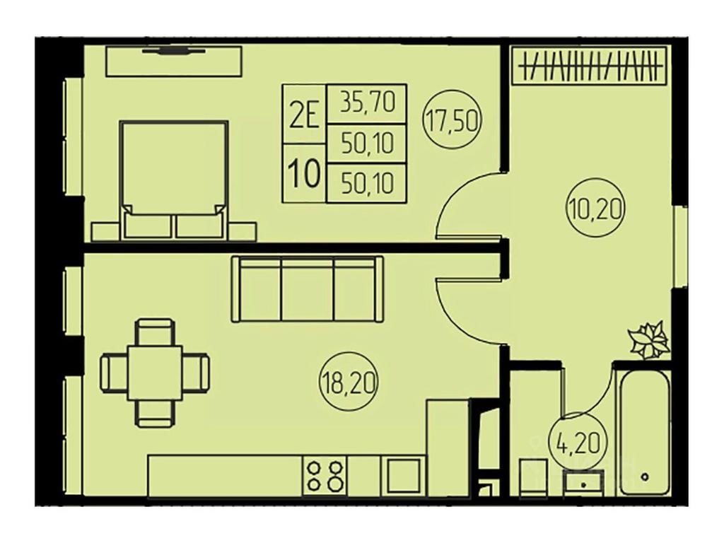 1-BD Apartment Sale, 50.1平方米 at 31 kvartal, Naberezhnaya ulitsa, Pushkino, Moscow Region, Russia #1 1-BD Apartment Sale, 50.1平方米 at 31 kvartal, Naberezhnaya ulitsa, Pushkino, Moscow Region, Russia #1