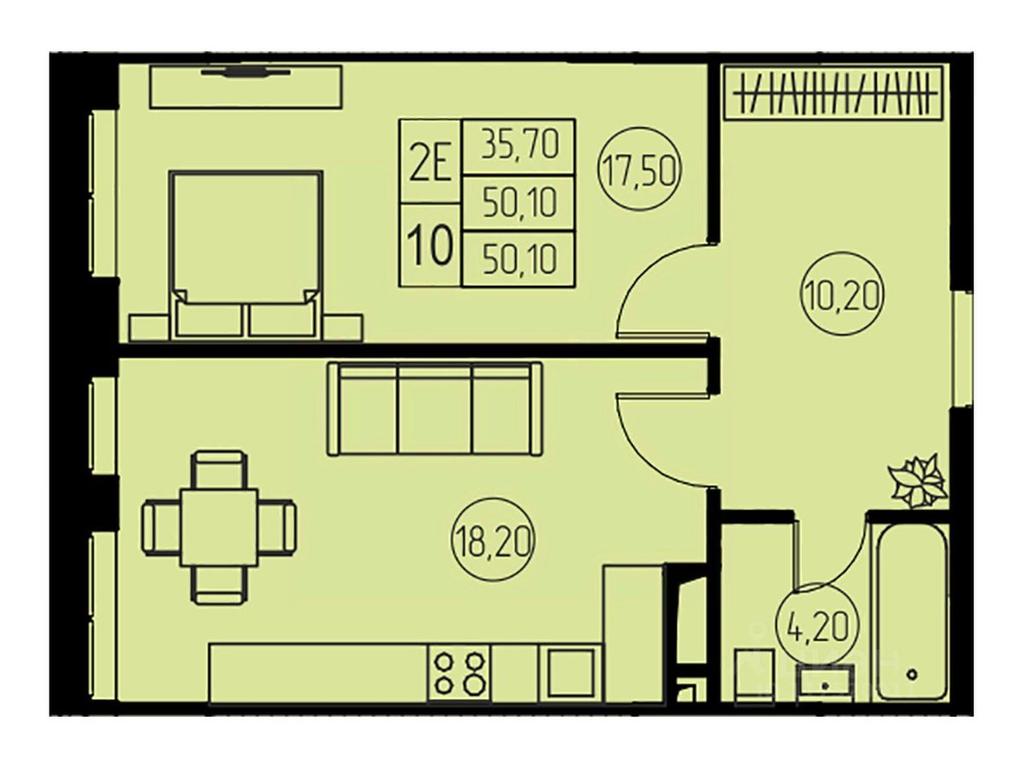 1-BD Apartment Sale, 50.1平方米 at 31 kvartal, Naberezhnaya ulitsa, Pushkino, Moscow Region, Russia #1 1-BD Apartment Sale, 50.1平方米 at 31 kvartal, Naberezhnaya ulitsa, Pushkino, Moscow Region, Russia #1
