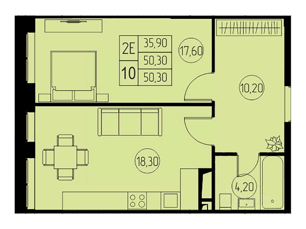 1-BD Apartment Sale, 50.3平方米 at 31 kvartal, Naberezhnaya ulitsa, Pushkino, Moscow Region, Russia #1 1-BD Apartment Sale, 50.3平方米 at 31 kvartal, Naberezhnaya ulitsa, Pushkino, Moscow Region, Russia #1
