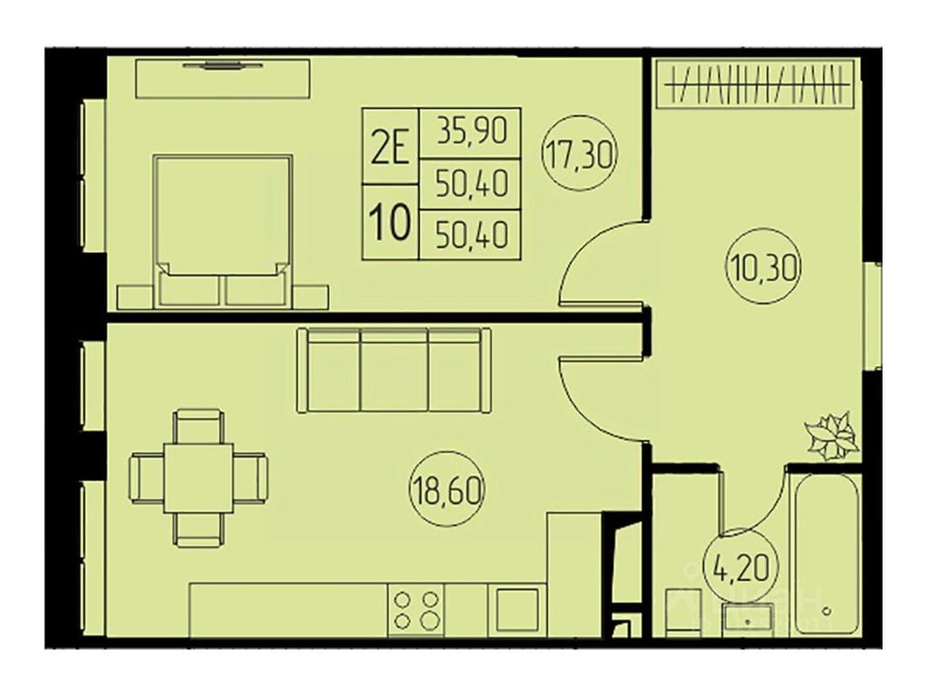 1-BD Apartment Sale, 50.4平方米 at 31 kvartal, Naberezhnaya ulitsa, Pushkino, Moscow Region, Russia #1 1-BD Apartment Sale, 50.4平方米 at 31 kvartal, Naberezhnaya ulitsa, Pushkino, Moscow Region, Russia #1