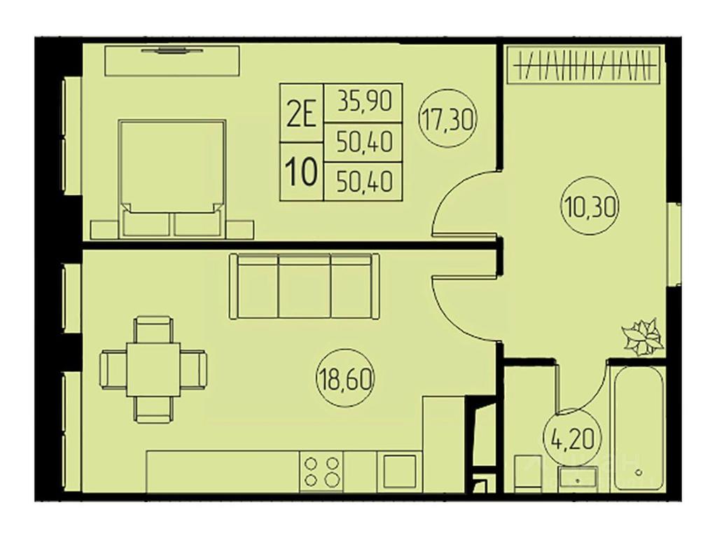 1-BD Apartment Sale, 50.4 sq. m. at 31 kvartal, Naberezhnaya ulitsa, Pushkino, Moscow Region, Russia #1 1-BD Apartment Sale, 50.4 sq. m. at 31 kvartal, Naberezhnaya ulitsa, Pushkino, Moscow Region, Russia #1