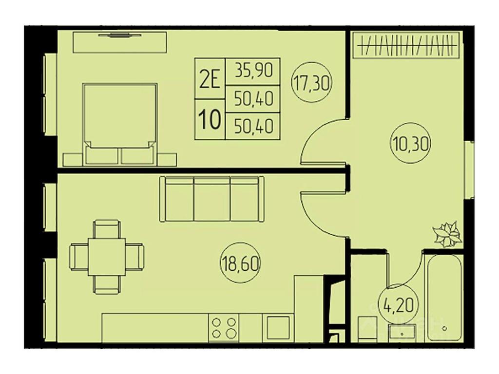 1-BD Apartment Sale, 50.4 sq. m. at 31 kvartal, Naberezhnaya ulitsa, Pushkino, Moscow Region, Russia #1 1-BD Apartment Sale, 50.4 sq. m. at 31 kvartal, Naberezhnaya ulitsa, Pushkino, Moscow Region, Russia #1