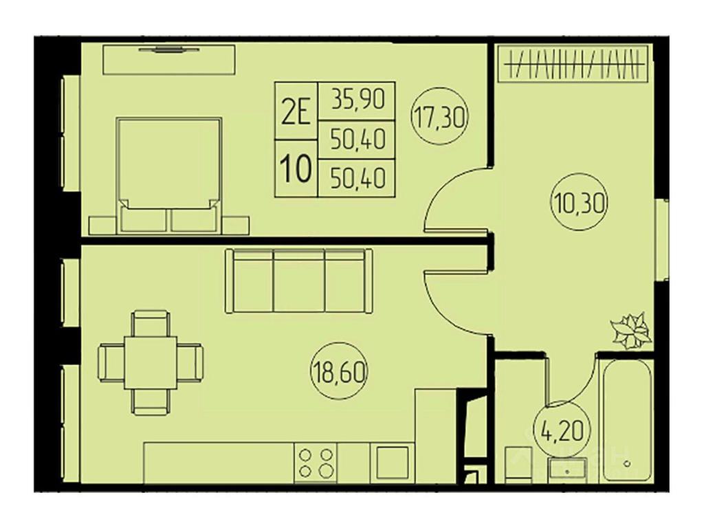 1-BD Apartment Sale, 50.4平方米 at 31 kvartal, Naberezhnaya ulitsa, Pushkino, Moscow Region, Russia #1 1-BD Apartment Sale, 50.4平方米 at 31 kvartal, Naberezhnaya ulitsa, Pushkino, Moscow Region, Russia #1