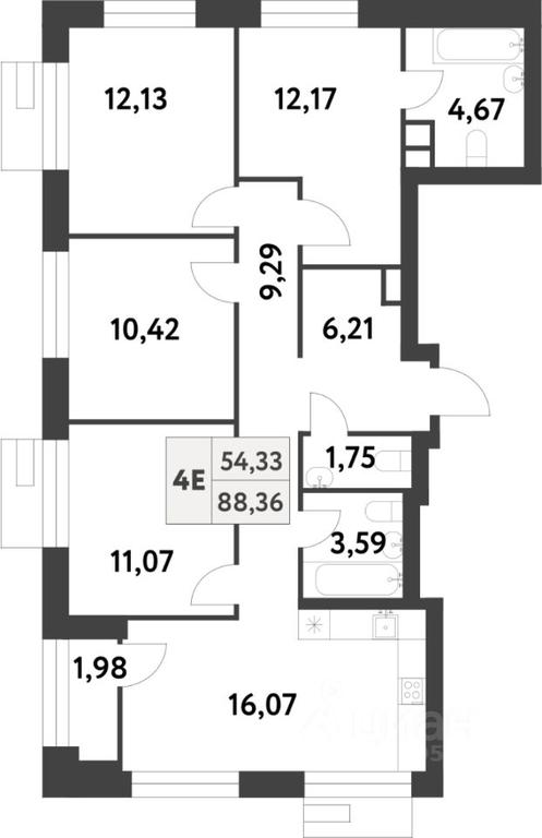 3-BD Apartment Sale, 88.3 sq. m. at Smart Garden (Smart Garden), 5-ya ulitsa Lesnyye Polyany, posyolok Gazoprovod, Kommunarka District, Novomoskovskiy Administrative Okrug, Moscow, Russia #1 3-BD Apartment Sale, 88.3 sq. m. at Smart Garden (Smart Garden), 5-ya ulitsa Lesnyye Polyany, posyolok Gazoprovod, Kommunarka District, Novomoskovskiy Administrative Okrug, Moscow, Russia #1
