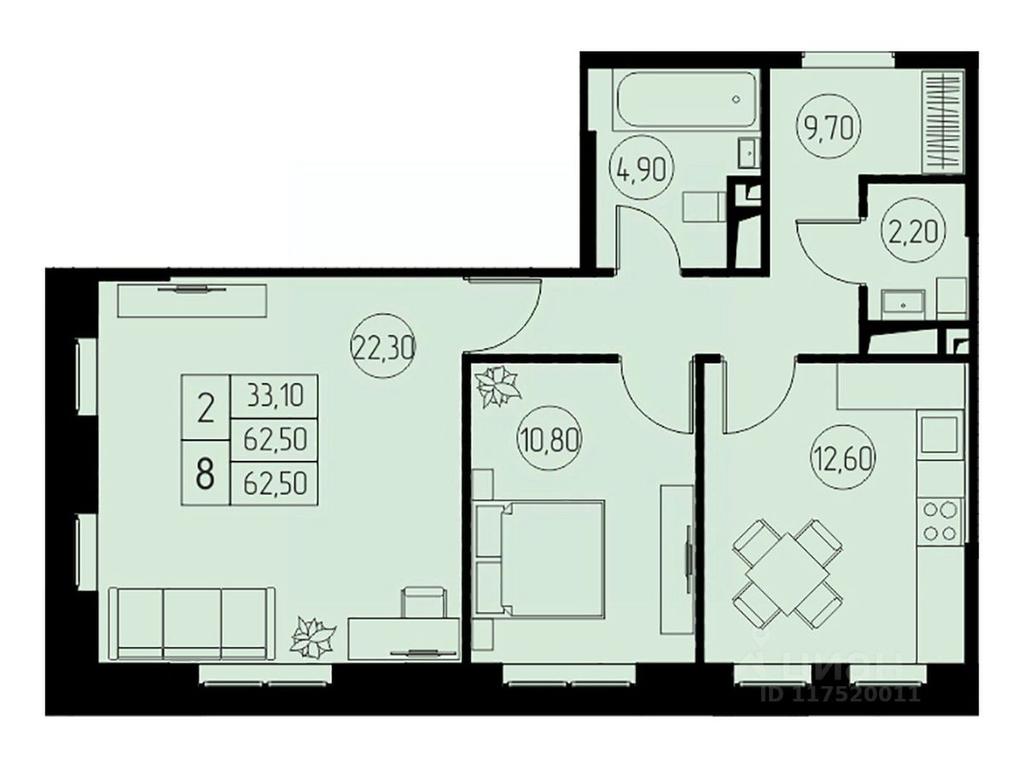 1-BD Apartment Sale, 62.5平方米 at 31 kvartal, Naberezhnaya ulitsa, Pushkino, Moscow Region, Russia #1 1-BD Apartment Sale, 62.5平方米 at 31 kvartal, Naberezhnaya ulitsa, Pushkino, Moscow Region, Russia #1