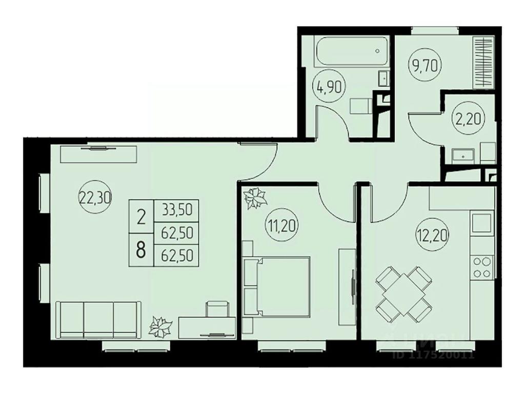 1-BD Apartment Sale, 62.5 sq. m. at 31 kvartal, Naberezhnaya ulitsa, Pushkino, Moscow Region, Russia #1 1-BD Apartment Sale, 62.5 sq. m. at 31 kvartal, Naberezhnaya ulitsa, Pushkino, Moscow Region, Russia #1