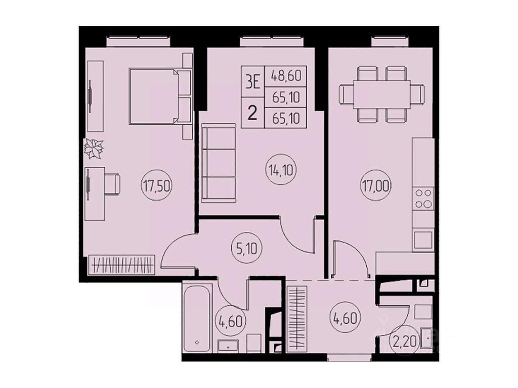 2-BD Apartment Sale, 65.1 sq. m. at 31 kvartal, Naberezhnaya ulitsa, Pushkino, Moscow Region, Russia #1 2-BD Apartment Sale, 65.1 sq. m. at 31 kvartal, Naberezhnaya ulitsa, Pushkino, Moscow Region, Russia #1