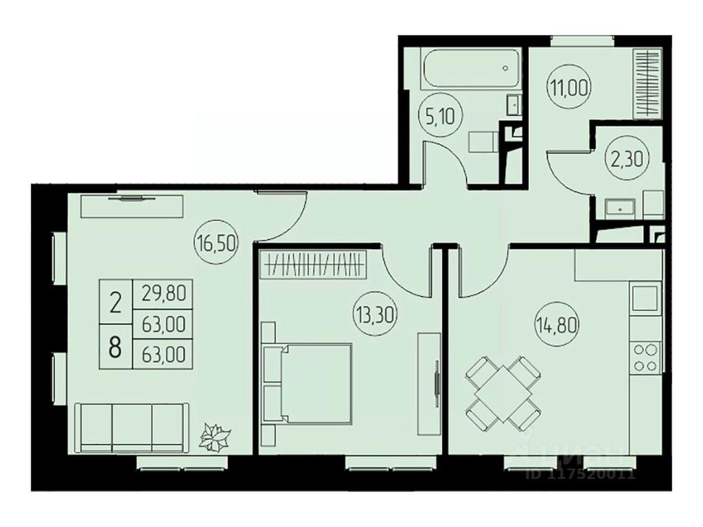 1-BD Apartment Sale, 63 sq. m. at 31 kvartal, Naberezhnaya ulitsa, Pushkino, Moscow Region, Russia #1 1-BD Apartment Sale, 63 sq. m. at 31 kvartal, Naberezhnaya ulitsa, Pushkino, Moscow Region, Russia #1