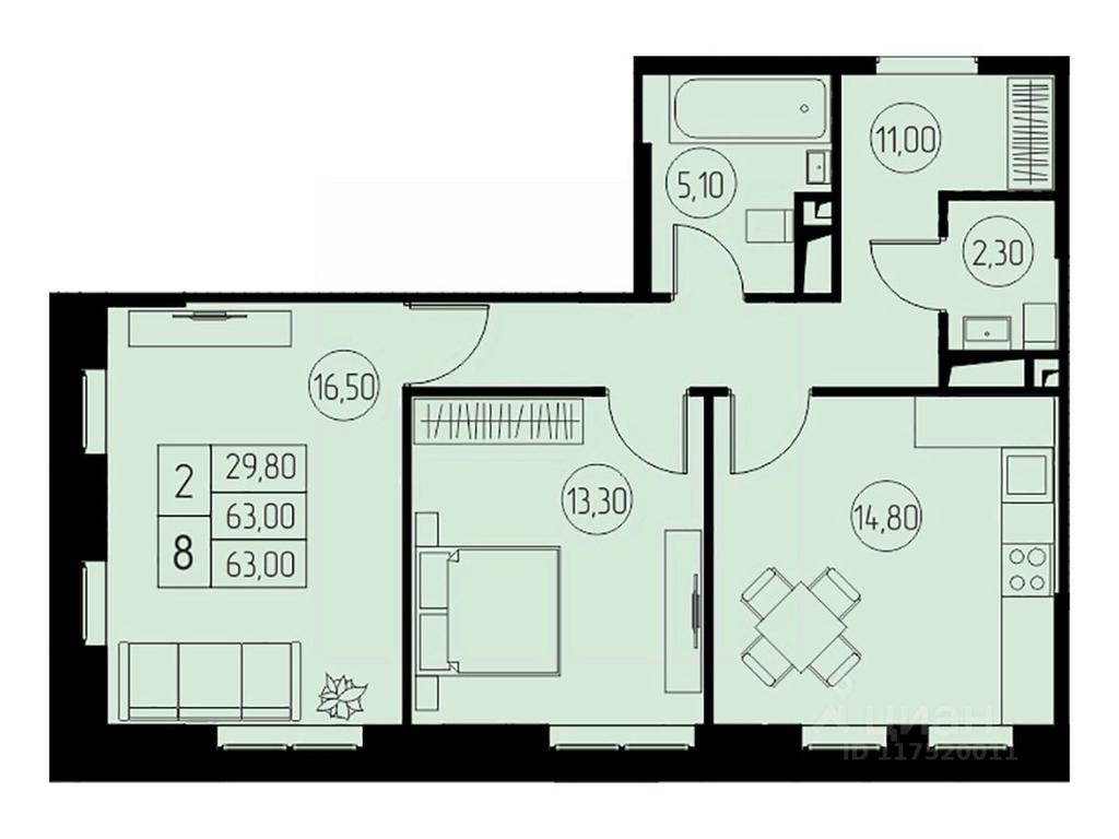 1-BD Apartment Sale, 63平方米 at 31 kvartal, Naberezhnaya ulitsa, Pushkino, Moscow Region, Russia #1 1-BD Apartment Sale, 63平方米 at 31 kvartal, Naberezhnaya ulitsa, Pushkino, Moscow Region, Russia #1