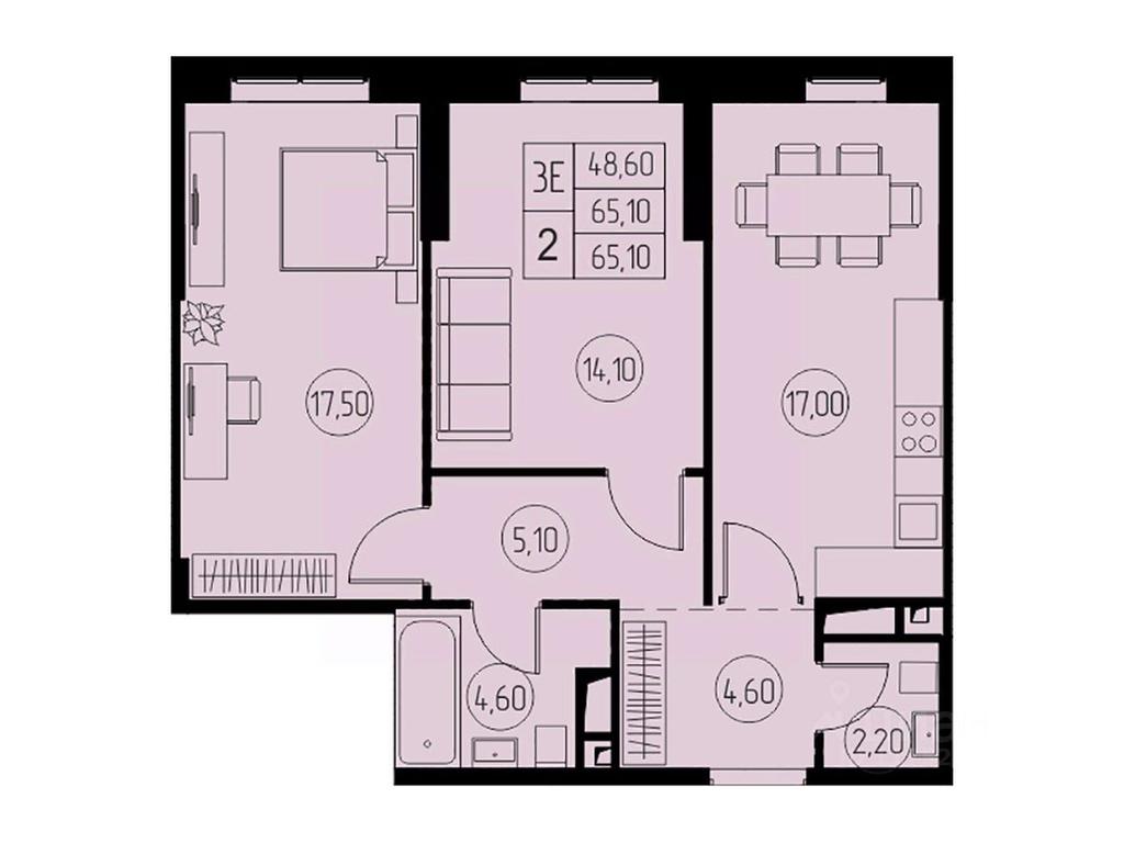 2-BD Apartment Sale, 65.1 sq. m. at 31 kvartal, Naberezhnaya ulitsa, Pushkino, Moscow Region, Russia #1 2-BD Apartment Sale, 65.1 sq. m. at 31 kvartal, Naberezhnaya ulitsa, Pushkino, Moscow Region, Russia #1