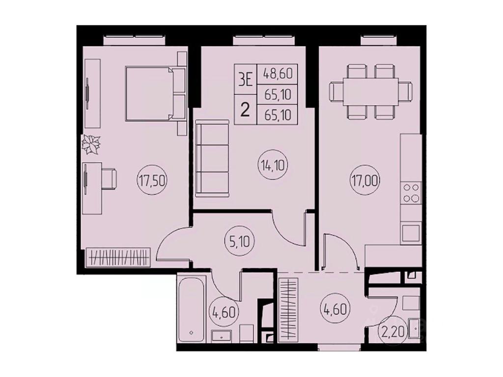 2-BD Apartment Sale, 65.1 sq. m. at 31 kvartal, Naberezhnaya ulitsa, Pushkino, Moscow Region, Russia #1 2-BD Apartment Sale, 65.1 sq. m. at 31 kvartal, Naberezhnaya ulitsa, Pushkino, Moscow Region, Russia #1