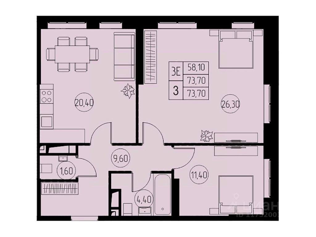 2-BD Apartment Sale, 73.7 sq. m. at 31 kvartal, Naberezhnaya ulitsa, Pushkino, Moscow Region, Russia #1 2-BD Apartment Sale, 73.7 sq. m. at 31 kvartal, Naberezhnaya ulitsa, Pushkino, Moscow Region, Russia #1