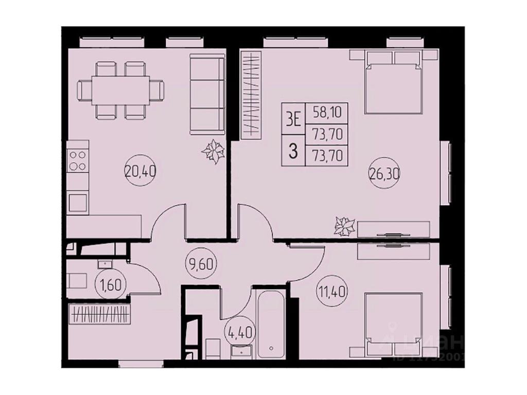 2-BD Apartment Sale, 73.7 sq. m. at 31 kvartal, Naberezhnaya ulitsa, Pushkino, Moscow Region, Russia #1 2-BD Apartment Sale, 73.7 sq. m. at 31 kvartal, Naberezhnaya ulitsa, Pushkino, Moscow Region, Russia #1
