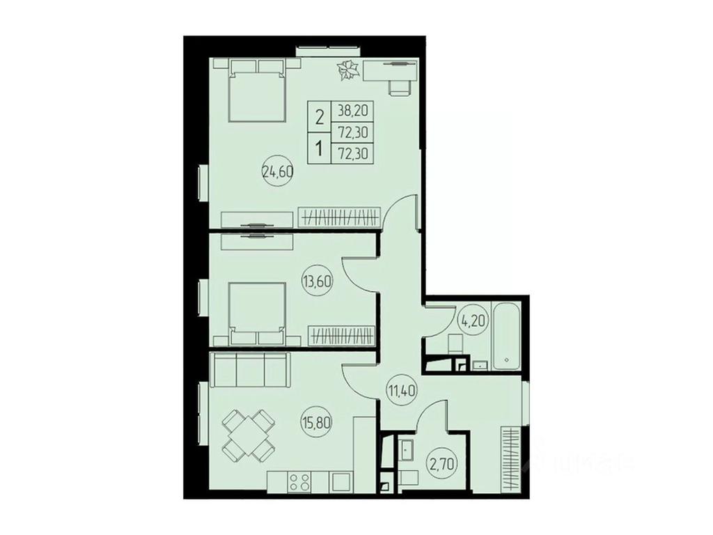 1-BD Apartment Sale, 72.3 sq. m. at 31 kvartal, Naberezhnaya ulitsa, Pushkino, Moscow Region, Russia #1 1-BD Apartment Sale, 72.3 sq. m. at 31 kvartal, Naberezhnaya ulitsa, Pushkino, Moscow Region, Russia #1