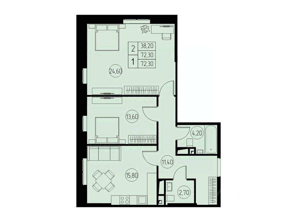 1-BD Apartment Sale, 72.3 sq. m. at 31 kvartal, Naberezhnaya ulitsa, Pushkino, Moscow Region, Russia #1 1-BD Apartment Sale, 72.3 sq. m. at 31 kvartal, Naberezhnaya ulitsa, Pushkino, Moscow Region, Russia #1