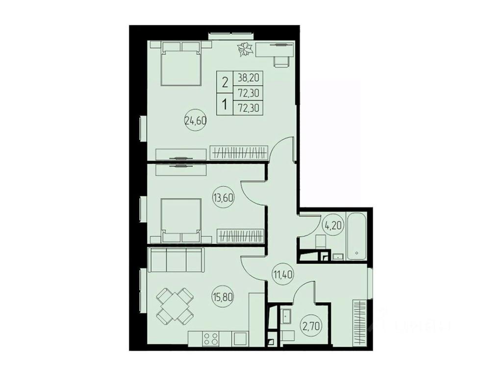 1-BD Apartment Sale, 72.3平方米 at 31 kvartal, Naberezhnaya ulitsa, Pushkino, Moscow Region, Russia #1 1-BD Apartment Sale, 72.3平方米 at 31 kvartal, Naberezhnaya ulitsa, Pushkino, Moscow Region, Russia #1