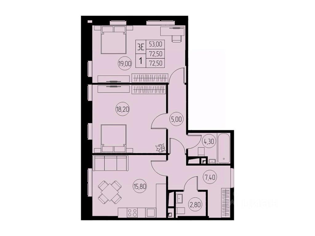 2-BD Apartment Sale, 72.5平方米 at 31 kvartal, Naberezhnaya ulitsa, Pushkino, Moscow Region, Russia #1 2-BD Apartment Sale, 72.5平方米 at 31 kvartal, Naberezhnaya ulitsa, Pushkino, Moscow Region, Russia #1