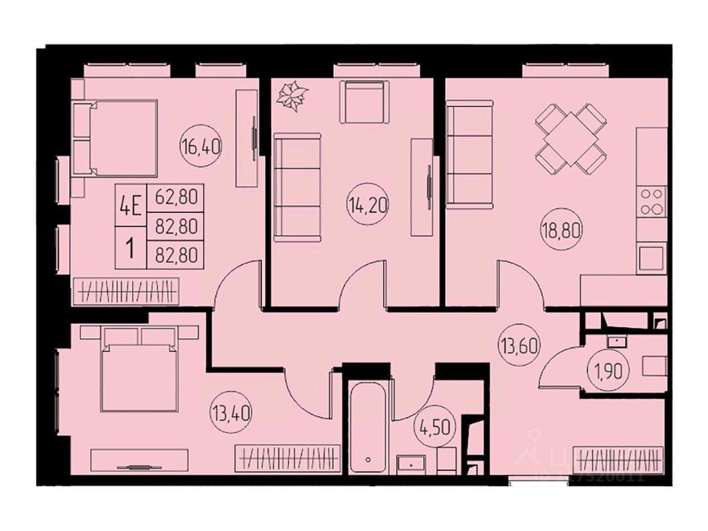 3-BD Apartment Sale, 82.8平方米 at 31 kvartal, Naberezhnaya ulitsa, Pushkino, Moscow Region, Russia #1 3-BD Apartment Sale, 82.8平方米 at 31 kvartal, Naberezhnaya ulitsa, Pushkino, Moscow Region, Russia #1