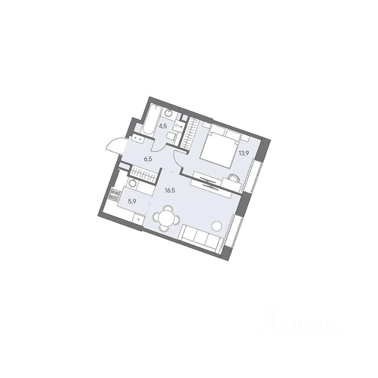 1-BD Apartment Sale, 47.3 sq. m. at Ново-Переделкино, Zapadniy Administrative District, Moscow, Russia #1