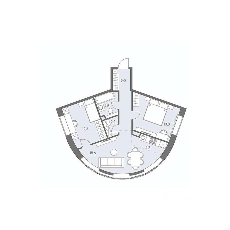 2-BD Apartment Sale, 64.6 sq. m. at Ново-Переделкино, Zapadniy Administrative District, Moscow, Russia #1