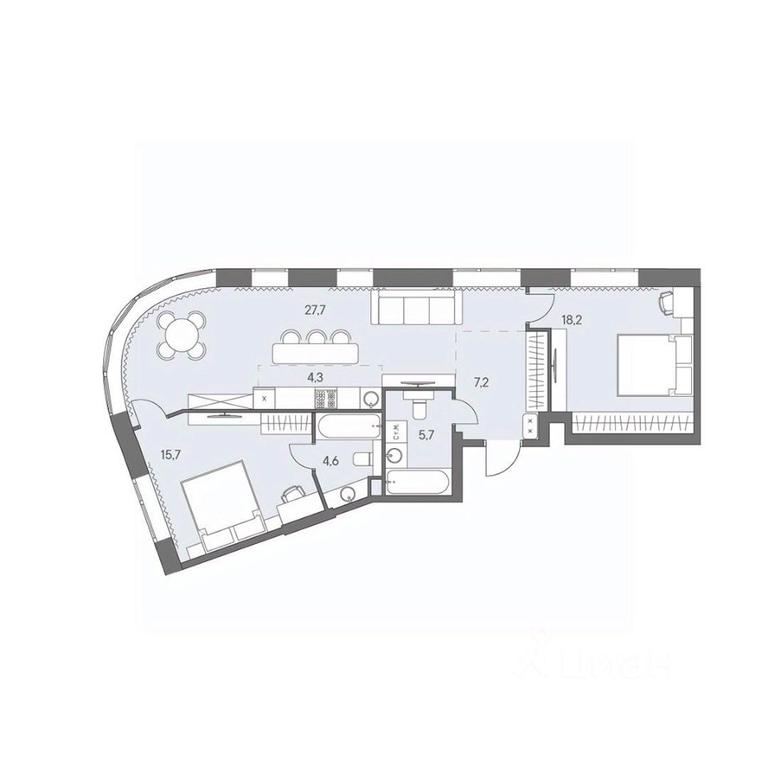 2-BD Apartment Sale, 83.4 sq. m. at Ново-Переделкино, Zapadniy Administrative District, Moscow, Russia #1