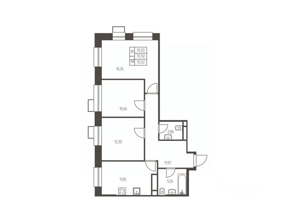 2-BD Apartment Sale, 70.9平方米 at Novaya Ivanteevka, Zavodskaya ulitsa, Ivanteyevka, Pshkinskiy Urban District, Moscow Region, Russia #1
