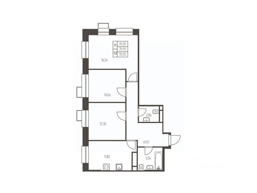 2-BD Apartment Sale, 70.9 sq. m. at Novaya Ivanteevka, Zavodskaya ulitsa, Ivanteyevka, Pshkinskiy Urban District, Moscow Region, Russia #1