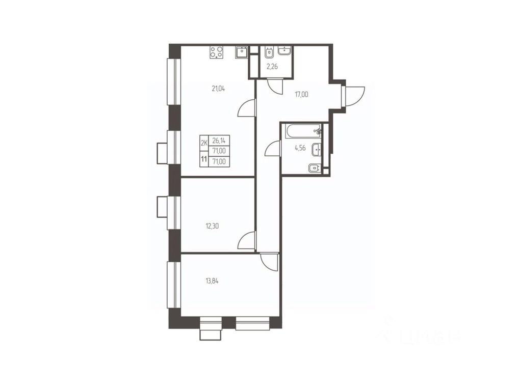 1-BD Apartment Sale, 71 sq. m. at Novaya Ivanteevka, Zavodskaya ulitsa, Ivanteyevka, Pshkinskiy Urban District, Moscow Region, Russia #1