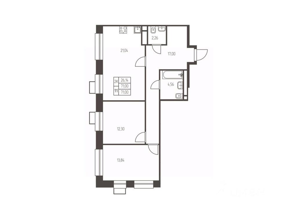 1-BD Apartment Sale, 71 sq. m. at Novaya Ivanteevka, Zavodskaya ulitsa, Ivanteyevka, Pshkinskiy Urban District, Moscow Region, Russia #1