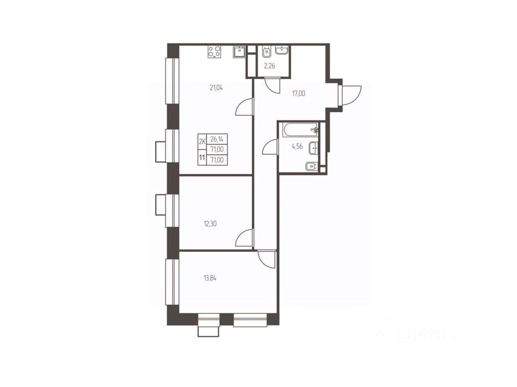 1-BD Apartment Sale, 71 sq. m. at Novaya Ivanteevka, Zavodskaya ulitsa, Ivanteyevka, Pshkinskiy Urban District, Moscow Region, Russia #1