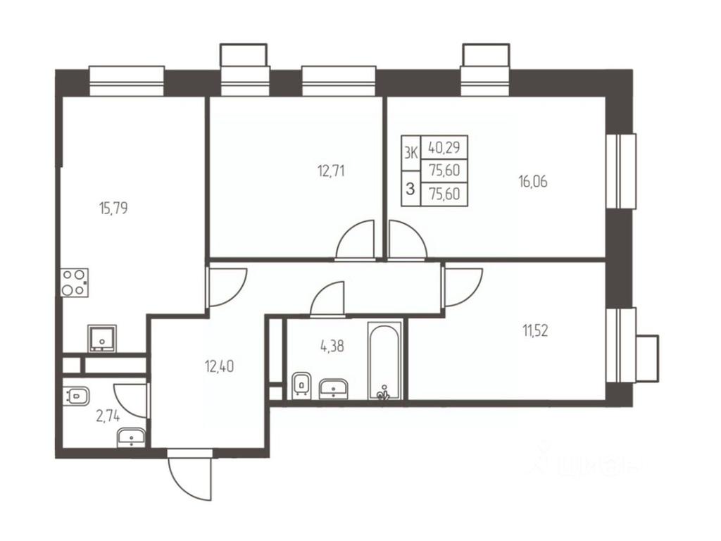 2-BD Apartment Sale, 75.6平方米 at Novaya Ivanteevka, Zavodskaya ulitsa, Ivanteyevka, Pshkinskiy Urban District, Moscow Region, Russia #1 2-BD Apartment Sale, 75.6平方米 at Novaya Ivanteevka, Zavodskaya ulitsa, Ivanteyevka, Pshkinskiy Urban District, Moscow Region, Russia #1