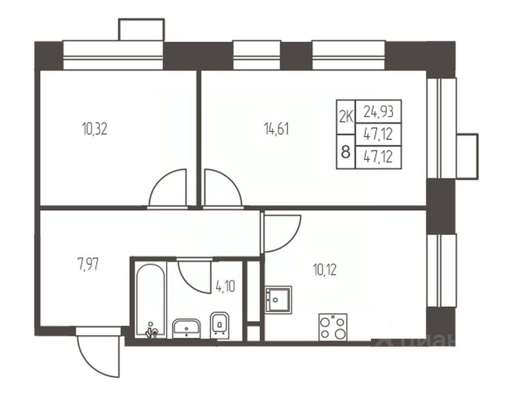 1-BD Apartment Sale, 47.1平方米 at Novaya Ivanteevka, Zavodskaya ulitsa, Ivanteyevka, Pshkinskiy Urban District, Moscow Region, Russia #1 1-BD Apartment Sale, 47.1平方米 at Novaya Ivanteevka, Zavodskaya ulitsa, Ivanteyevka, Pshkinskiy Urban District, Moscow Region, Russia #1