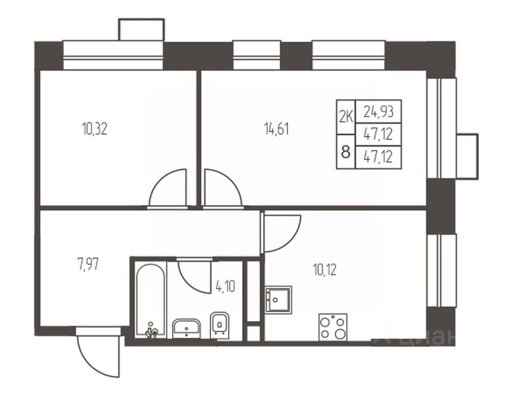 1-BD Apartment Sale, 47.1平方米 at Novaya Ivanteevka, Zavodskaya ulitsa, Ivanteyevka, Pshkinskiy Urban District, Moscow Region, Russia #1 1-BD Apartment Sale, 47.1平方米 at Novaya Ivanteevka, Zavodskaya ulitsa, Ivanteyevka, Pshkinskiy Urban District, Moscow Region, Russia #1