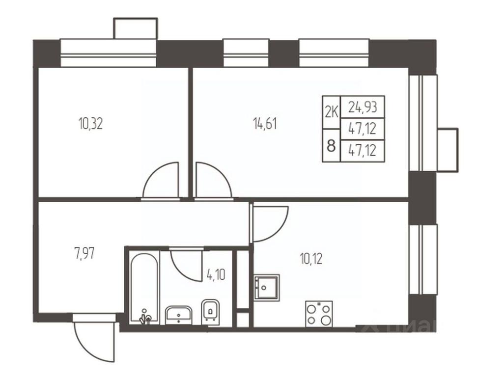 1-BD Apartment Sale, 47.1平方米 at Novaya Ivanteevka, Zavodskaya ulitsa, Ivanteyevka, Pshkinskiy Urban District, Moscow Region, Russia #1 1-BD Apartment Sale, 47.1平方米 at Novaya Ivanteevka, Zavodskaya ulitsa, Ivanteyevka, Pshkinskiy Urban District, Moscow Region, Russia #1