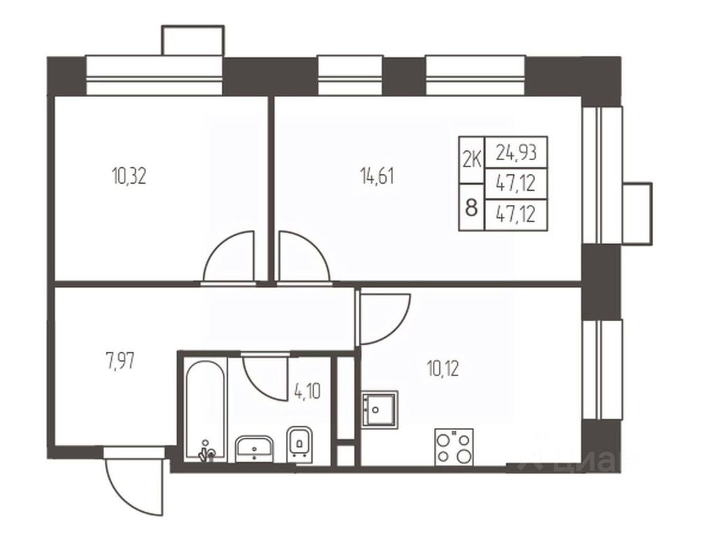 1-BD Apartment Sale, 47.1平方米 at Novaya Ivanteevka, Zavodskaya ulitsa, Ivanteyevka, Pshkinskiy Urban District, Moscow Region, Russia #1 1-BD Apartment Sale, 47.1平方米 at Novaya Ivanteevka, Zavodskaya ulitsa, Ivanteyevka, Pshkinskiy Urban District, Moscow Region, Russia #1