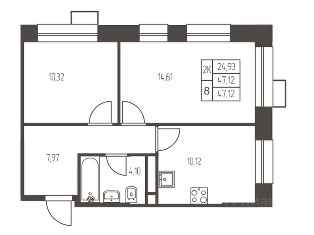 1-BD Apartment Sale, 47.1平方米 at Novaya Ivanteevka, Zavodskaya ulitsa, Ivanteyevka, Pshkinskiy Urban District, Moscow Region, Russia #1 1-BD Apartment Sale, 47.1平方米 at Novaya Ivanteevka, Zavodskaya ulitsa, Ivanteyevka, Pshkinskiy Urban District, Moscow Region, Russia #1
