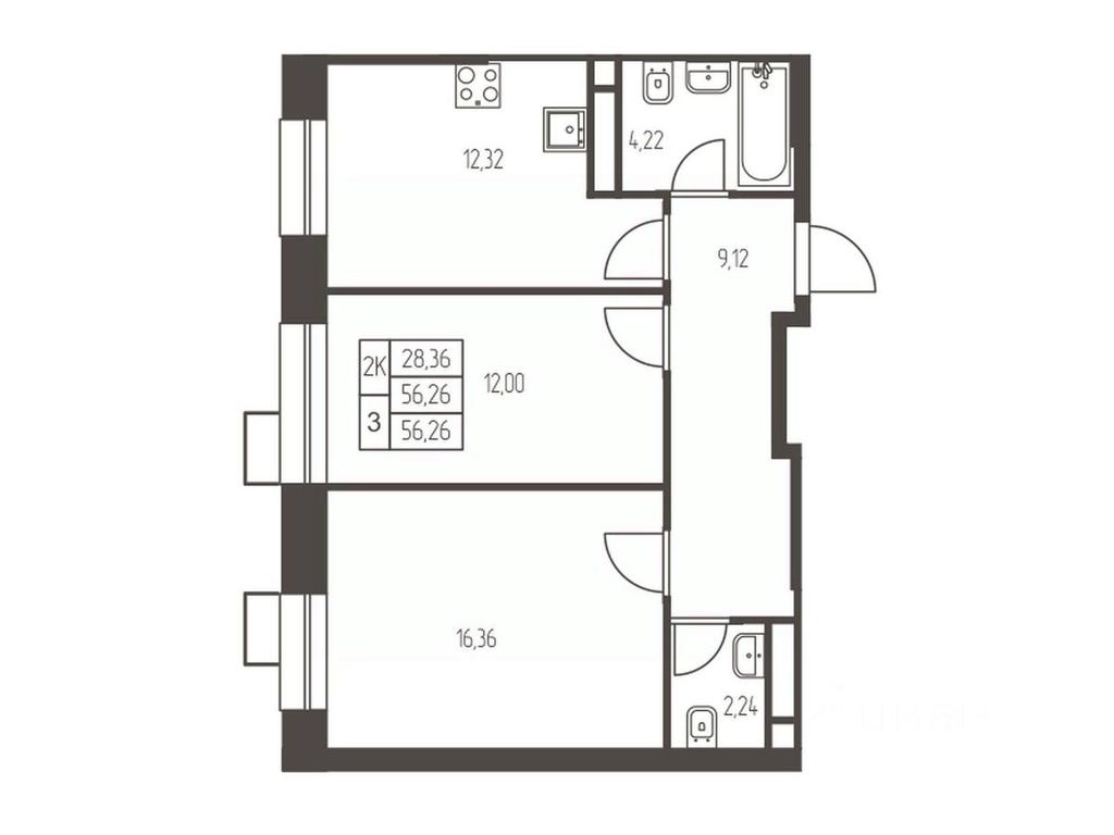 1-BD Apartment Sale, 56.3平方米 at Novaya Ivanteevka, Zavodskaya ulitsa, Ivanteyevka, Pshkinskiy Urban District, Moscow Region, Russia #1 1-BD Apartment Sale, 56.3平方米 at Novaya Ivanteevka, Zavodskaya ulitsa, Ivanteyevka, Pshkinskiy Urban District, Moscow Region, Russia #1