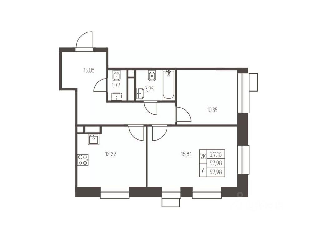 1-BD Apartment Sale, 58 sq. m. at Novaya Ivanteevka, Zavodskaya ulitsa, Ivanteyevka, Pshkinskiy Urban District, Moscow Region, Russia #1