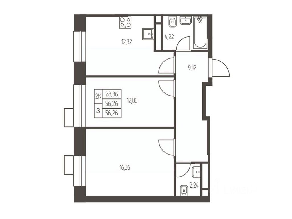 1-BD Apartment Sale, 56.3平方米 at Novaya Ivanteevka, Zavodskaya ulitsa, Ivanteyevka, Pshkinskiy Urban District, Moscow Region, Russia #1 1-BD Apartment Sale, 56.3平方米 at Novaya Ivanteevka, Zavodskaya ulitsa, Ivanteyevka, Pshkinskiy Urban District, Moscow Region, Russia #1