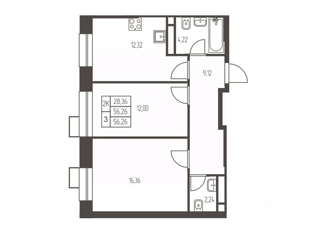 1-BD Apartment Sale, 56.3平方米 at Novaya Ivanteevka, Zavodskaya ulitsa, Ivanteyevka, Pshkinskiy Urban District, Moscow Region, Russia #1 1-BD Apartment Sale, 56.3平方米 at Novaya Ivanteevka, Zavodskaya ulitsa, Ivanteyevka, Pshkinskiy Urban District, Moscow Region, Russia #1