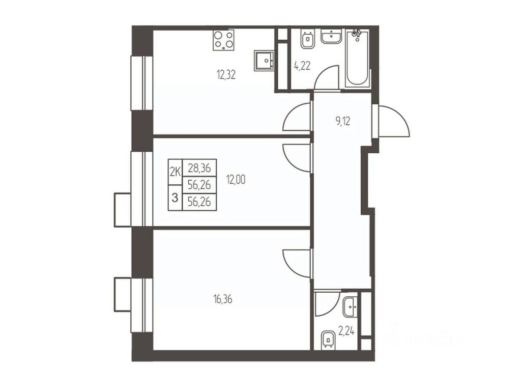 Продажа 1-комн. квартиры, 56,3 м² в ЖК «Новая Ивантеевка», Заводская улица, Ивантеевка, городской округ Пушкинский, Московская область, Россия #1