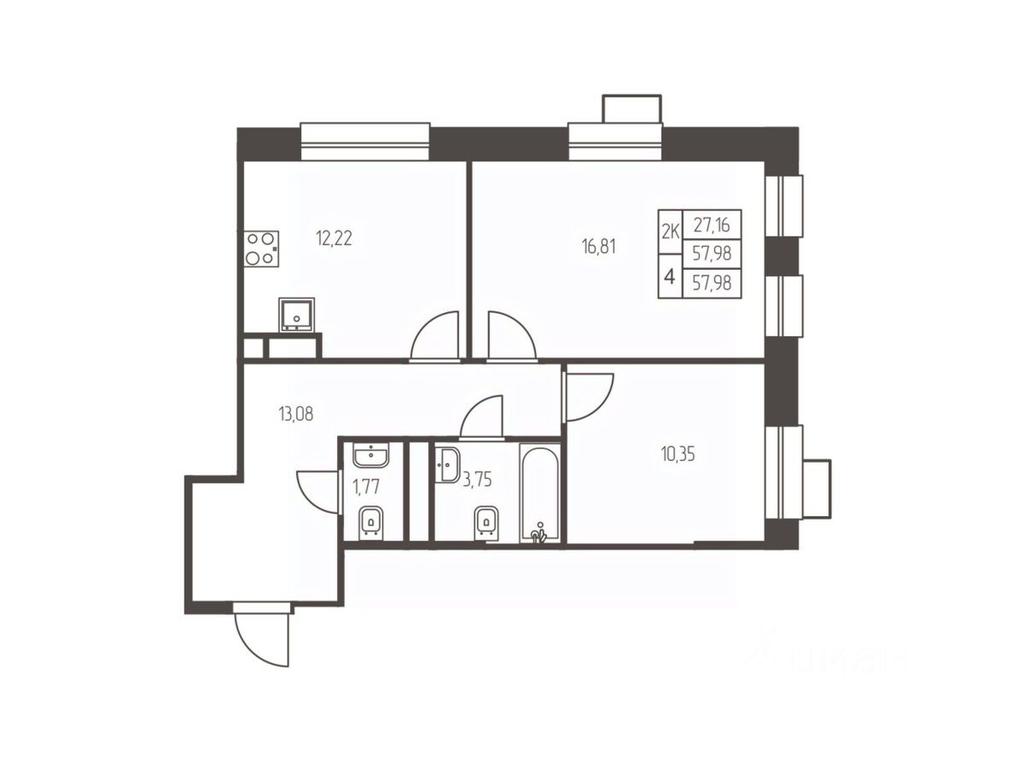 Продажа 1-комн. квартиры, 58 м² в ЖК «Новая Ивантеевка», Заводская улица, Ивантеевка, городской округ Пушкинский, Московская область, Россия #1