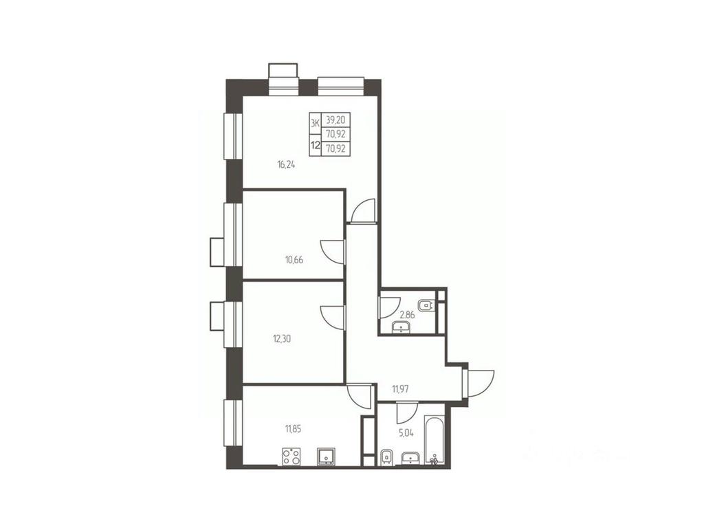2-BD Apartment Sale, 70.9 sq. m. at Novaya Ivanteevka, Zavodskaya ulitsa, Ivanteyevka, Pshkinskiy Urban District, Moscow Region, Russia #1