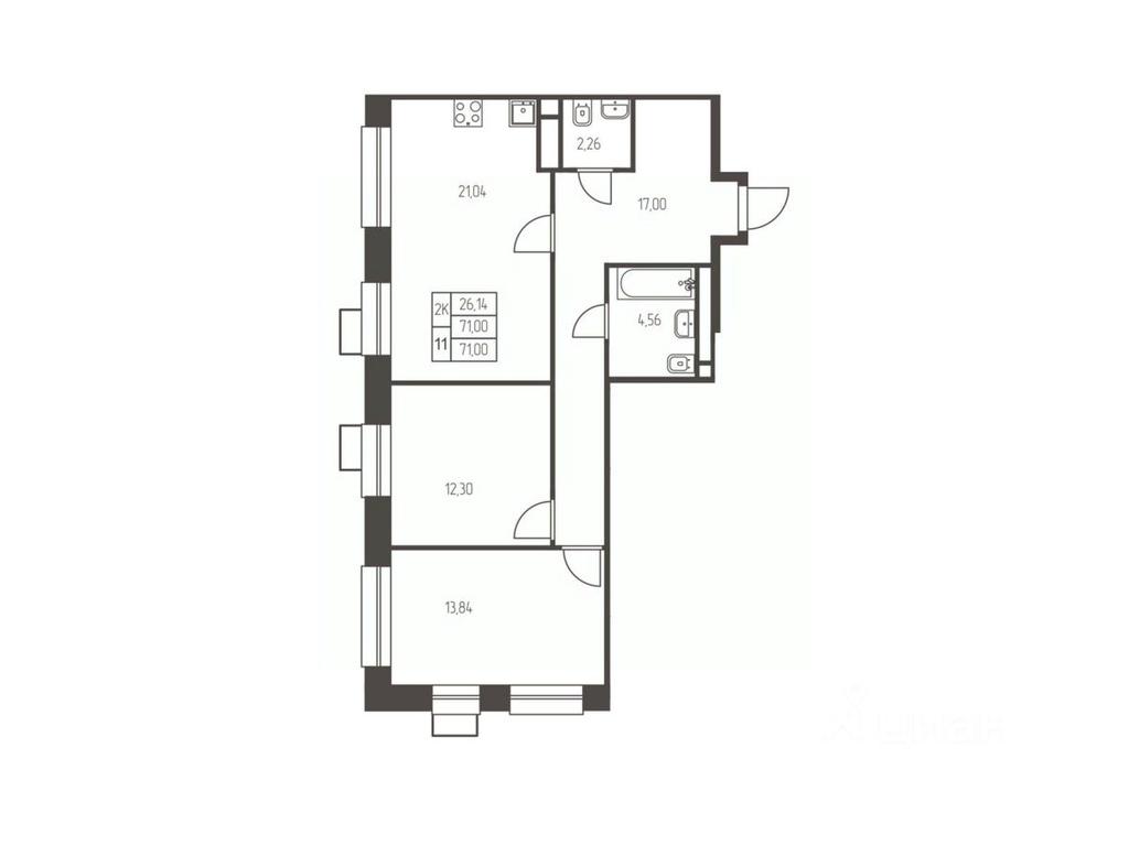 1-BD Apartment Sale, 71 sq. m. at Novaya Ivanteevka, Zavodskaya ulitsa, Ivanteyevka, Pshkinskiy Urban District, Moscow Region, Russia #1