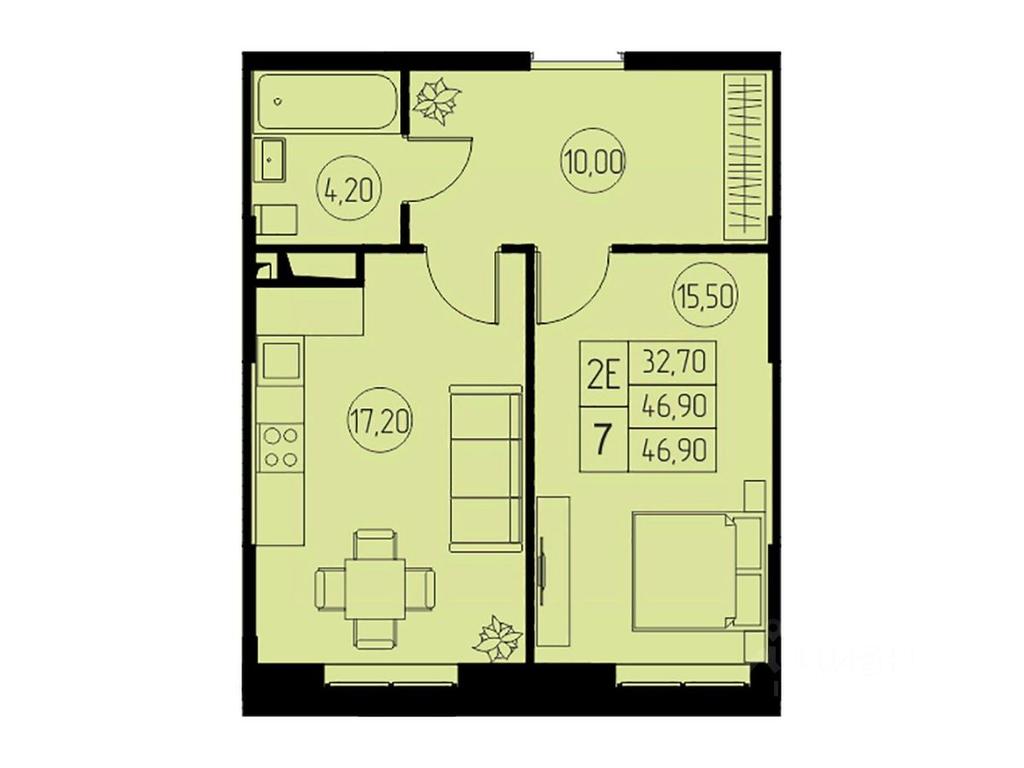 1-BD Apartment Sale, 46.9 sq. m. at 31 kvartal, Naberezhnaya ulitsa, Pushkino, Moscow Region, Russia #1 1-BD Apartment Sale, 46.9 sq. m. at 31 kvartal, Naberezhnaya ulitsa, Pushkino, Moscow Region, Russia #1