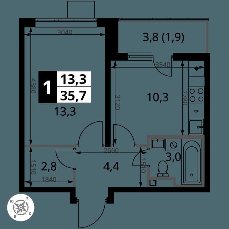 1-BD Apartment Sale, 35.7 sq. m. at Pervy Donskoj, zhiloy mikrorayon Sapronovo, derevnya Sapronovo, Leninskiy City District, Moscow Region, Russia #2 1-BD Apartment Sale, 35.7 sq. m. at Pervy Donskoj, zhiloy mikrorayon Sapronovo, derevnya Sapronovo, Leninskiy City District, Moscow Region, Russia #2