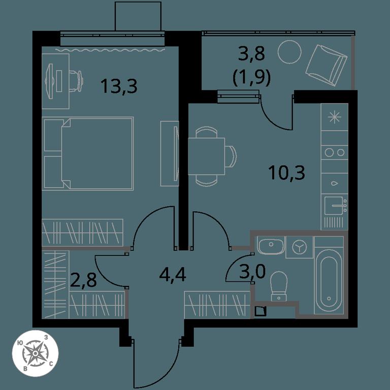 1-BD Apartment Sale, 35.7 sq. m. at Pervy Donskoj, zhiloy mikrorayon Sapronovo, derevnya Sapronovo, Leninskiy City District, Moscow Region, Russia #1 1-BD Apartment Sale, 35.7 sq. m. at Pervy Donskoj, zhiloy mikrorayon Sapronovo, derevnya Sapronovo, Leninskiy City District, Moscow Region, Russia #1