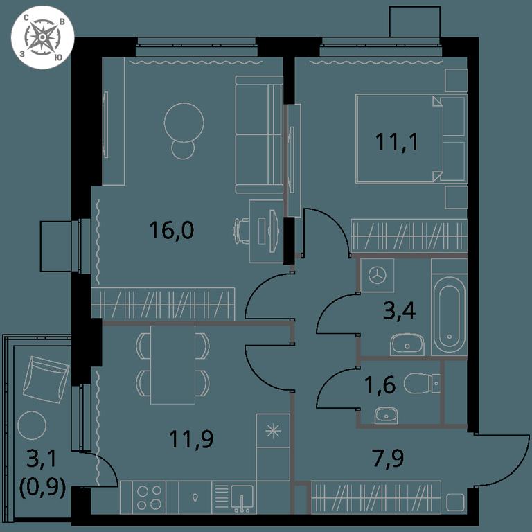 2-BD Apartment Sale, 52.8 sq. m. at Pervy Donskoj, zhiloy mikrorayon Sapronovo, derevnya Sapronovo, Leninskiy City District, Moscow Region, Russia #1 2-BD Apartment Sale, 52.8 sq. m. at Pervy Donskoj, zhiloy mikrorayon Sapronovo, derevnya Sapronovo, Leninskiy City District, Moscow Region, Russia #1